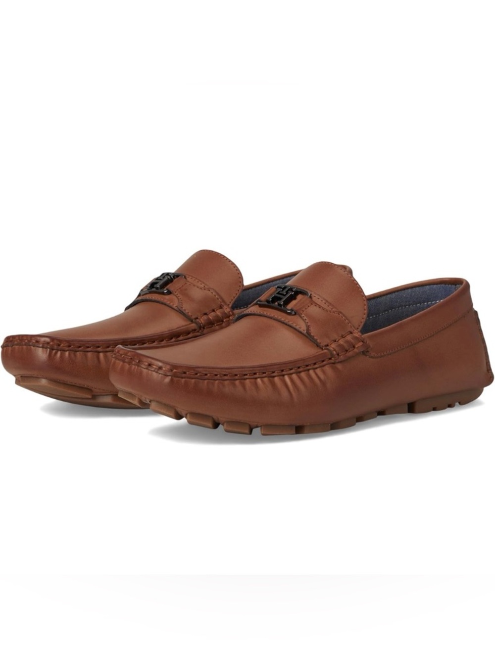Tommy Hilfiger Men's Tan Leather Bit-Detail Driving Loafers